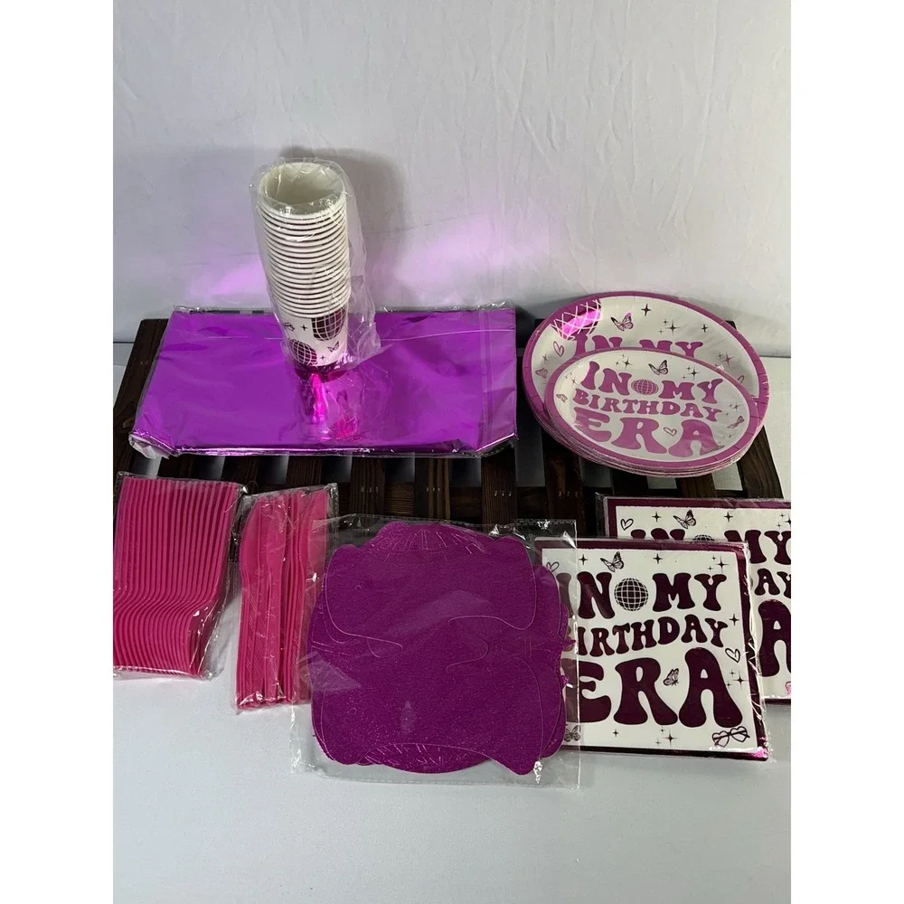 ink Party Supplies Set – Plates,‎ Cups, Napkins, and Utensils (New in Package)